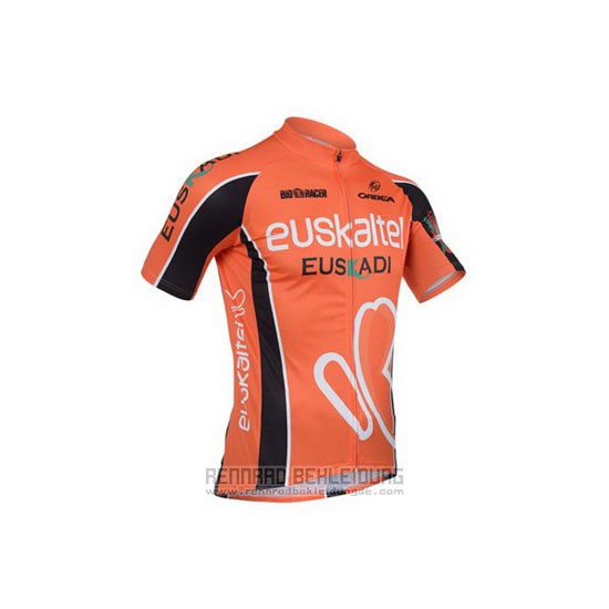 2013 Fahrradbekleidung Euskalte Orange Trikot Kurzarm und Tragerhose